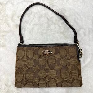COACH Brown Signature Wristlet